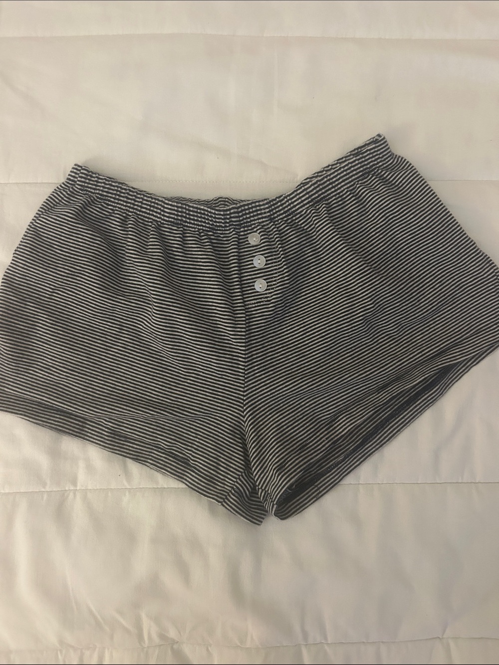 French striped sleep shorts